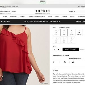 NWOT Torrid cami